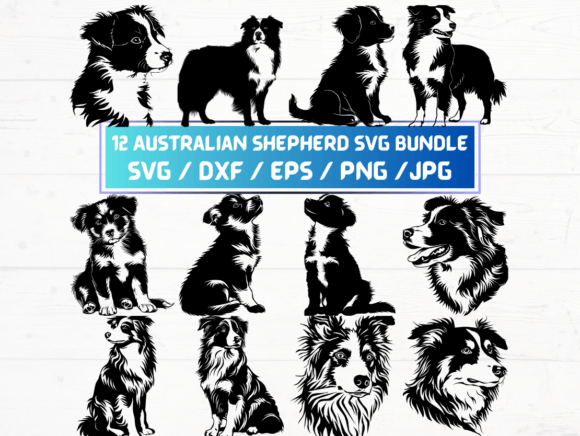 12 Australian Shepherd SVG Bundle