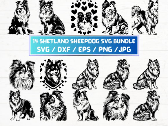 14 Shetland Sheepdog Svg Bundle: A Versatile Resource for Designers and Creators