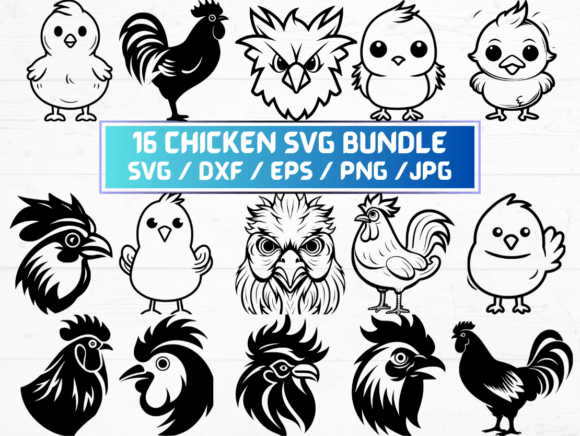 16 Chicken SVG Bundle: A Versatile Digital Asset for Creators and Businesses