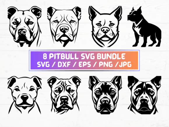 8 Pitbull Svg File for Creative Projects