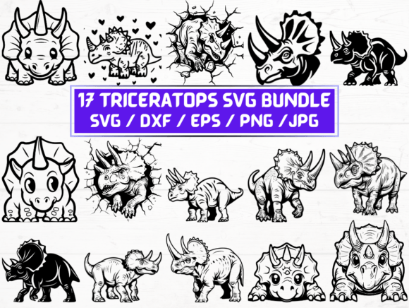 Triceratops SVG, DXF, EPS, JPG, and PNG: A Versatile Digital Asset for Designers