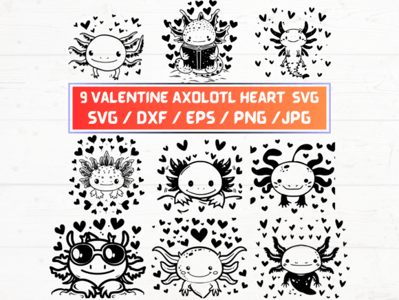 Valentine Axolotl Heart SVG: A Versatile Digital Design for Creative Projects