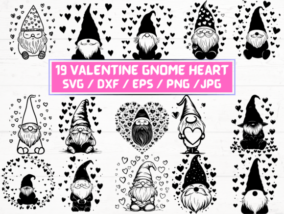 Valentine Gnome Heart Design Files